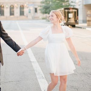 White engagement dress